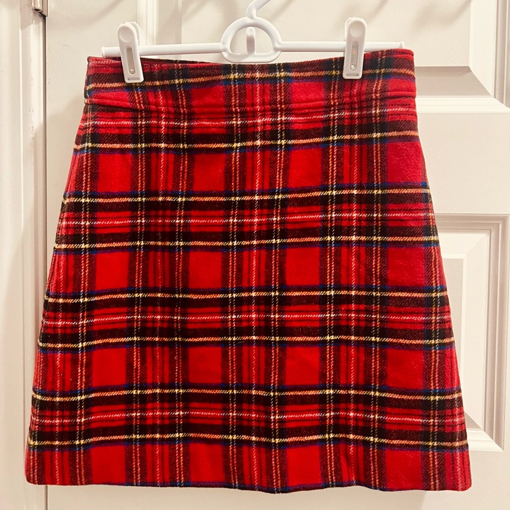 J. Crew Wool Plaid Skirt